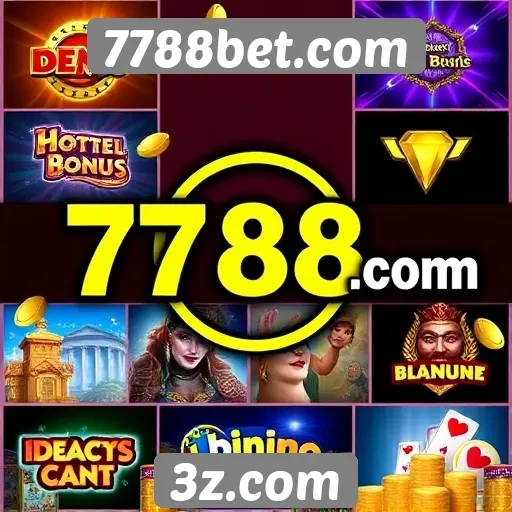 Variedade de jogos disponíveis em 7788bet